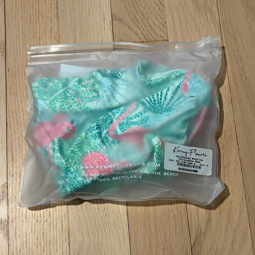 Kenny Flowers Mint and Pink Flamingo Bikini Top - Picture 4 of 5
